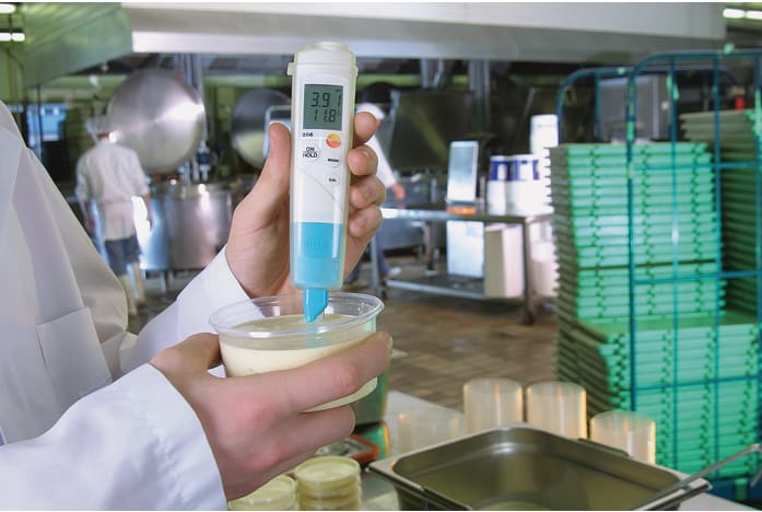 Medici&oacute;n de pH en producci&oacute;n alimentaria con el testo 206