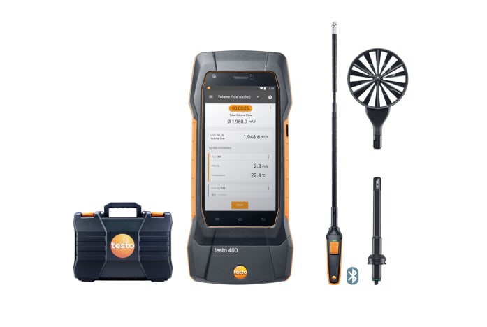 testo 400 air flow kit with 16 mm vane probe