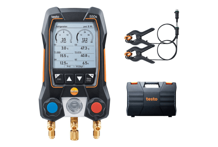 Testo Instruments Uk testo 550s Basic Kit – Smart digital manifold with fixed cable clamp ...