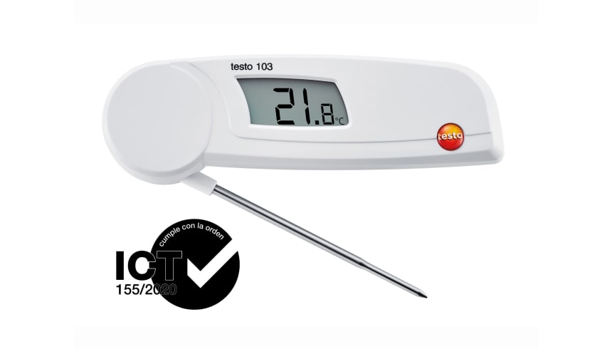 Termómetro plegable con homologación ICT testo 103