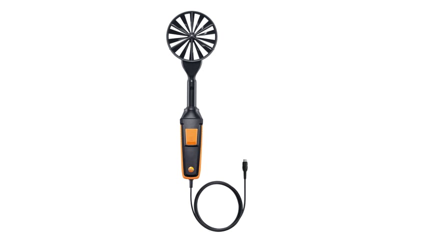 Vane probe (Ø 100 mm, digital) including temperature sensor, wired
