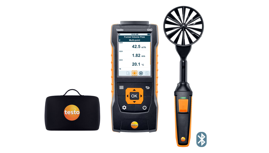 Set de molinete de 100&nbsp;mm testo&nbsp;440 con Bluetooth&reg;