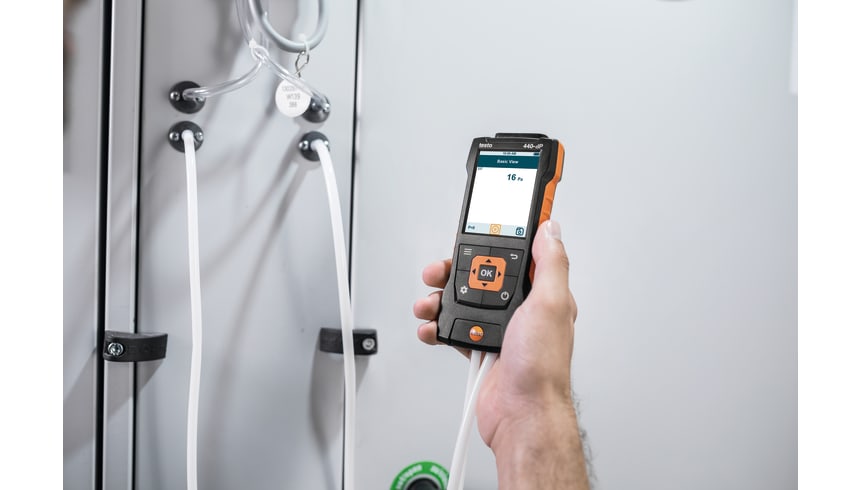 Medición de la presión diferencial en filtros con testo 440 dP