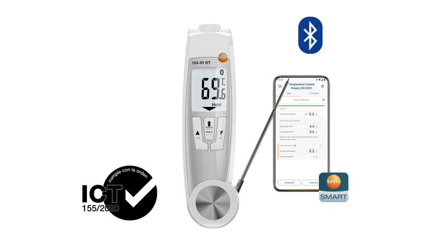 Term&oacute;metro dual con aprobado ICT testo 104 IR BT