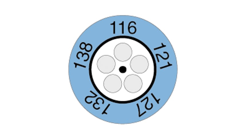 Indicador tipo reloj testoterm de 116 a 138 grados