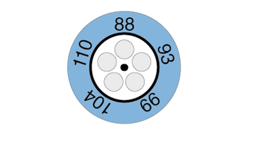 Indicador tipo reloj testoterm de 88 a 110 grados