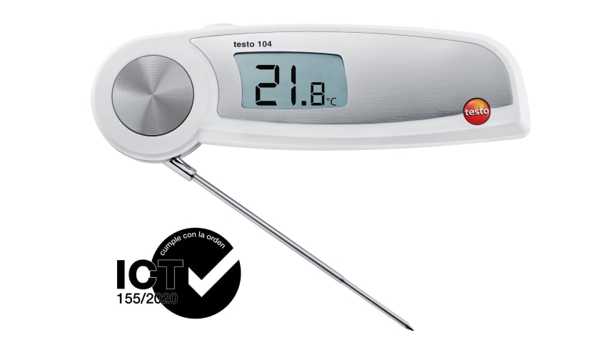 Termómetro pleglable y estanco con homologación ICT testo 104