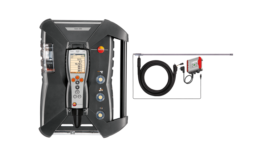 Analizador de combusti&oacute;n testo 350 con sonda industrial con manguera calentada