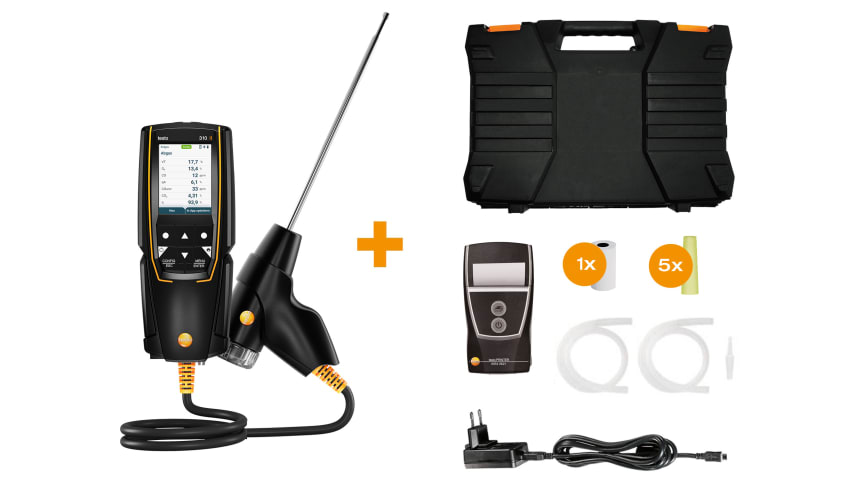 Set analizador de combusti&oacute;n testo 310 II EN con impresora