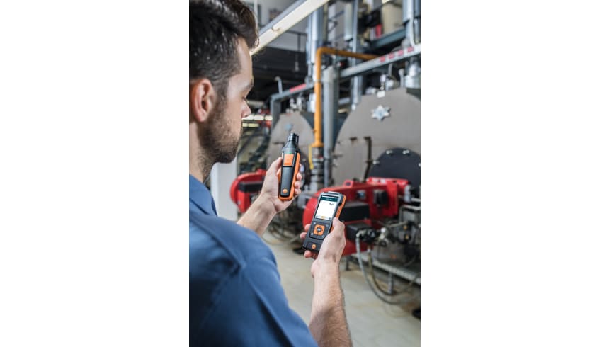 Detection of carbon monoxide boiler rooms with CO probe and testo 440