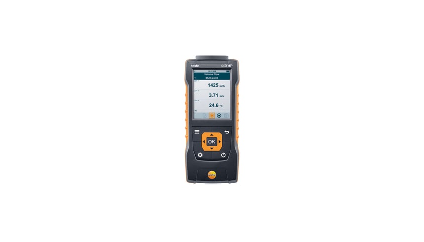 testo 440 dP Air velocity and IAQ measuring instrument including differential pressure sensor