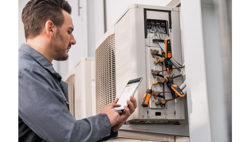 application testo Smart Probes AC &amp; Refrigeration Test &amp; Load Kit