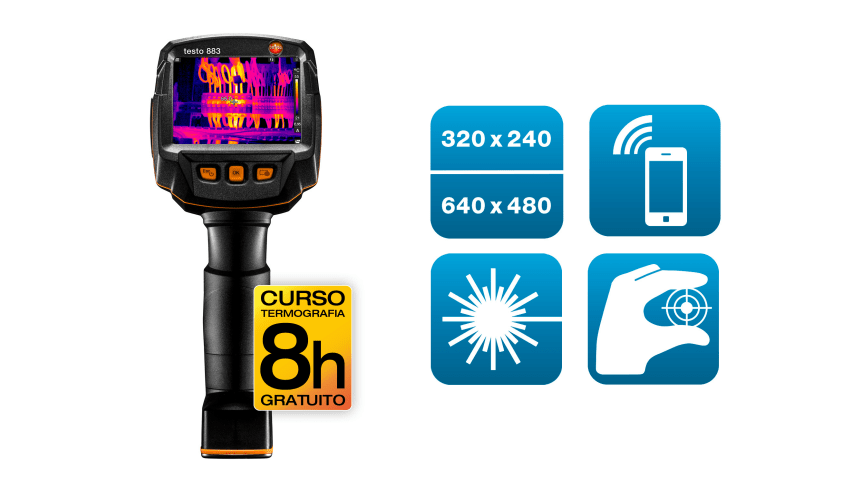C&acirc;mara termogr&aacute;fica testo 883-1 com curso gratis