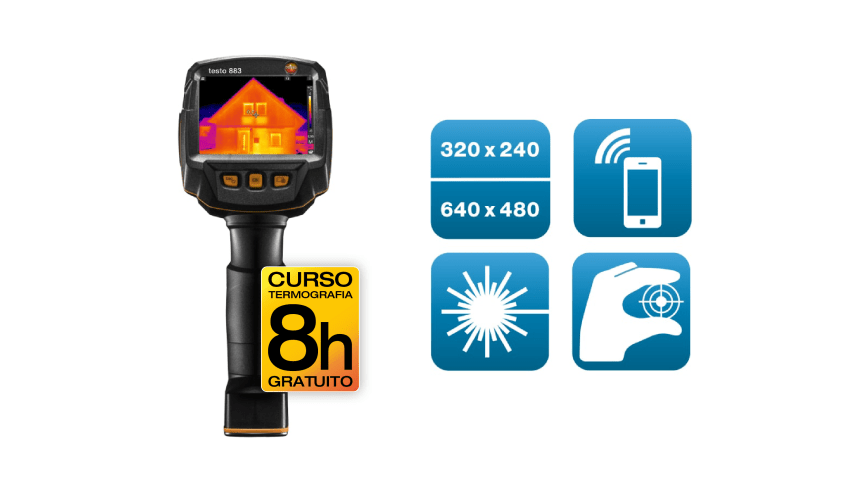 C&acirc;mara termogr&aacute;fica testo 883-2 com curso gratis