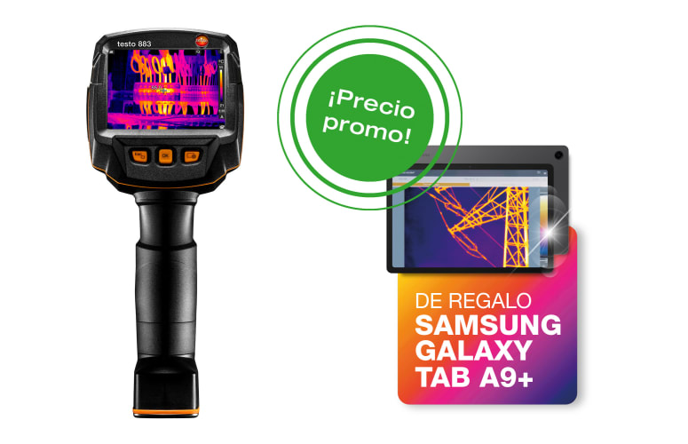 C&aacute;mara termogr&aacute;fica testo 883-1 con precio rebajado y tablet de regalo