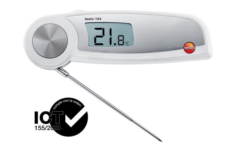 Term&oacute;metro pleglable y estanco con homologaci&oacute;n ICT testo 104