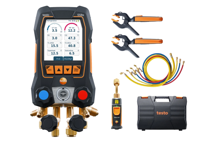 Kit testo 558s Smart Bluetooth com mangueiras de enchimento