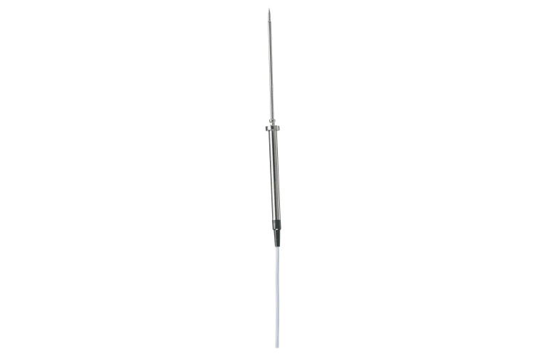 Robust stainless steel Pt100 food probe IP65, calibratable