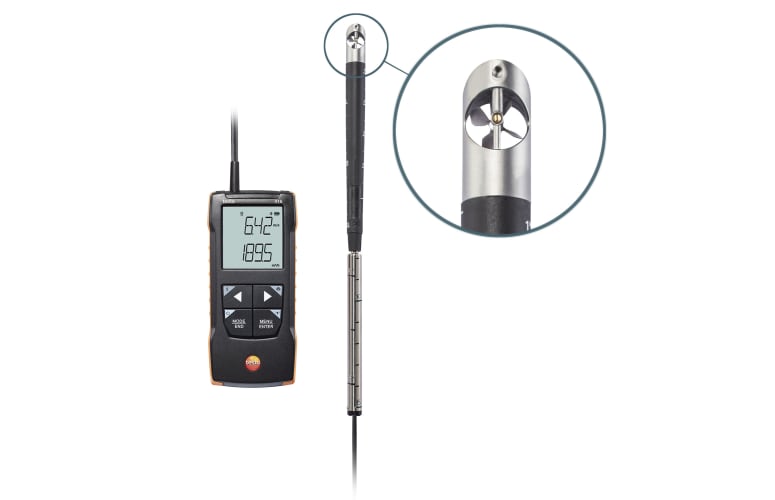 testo 416 - Digital 0.63 inch vane anemometer with App connection