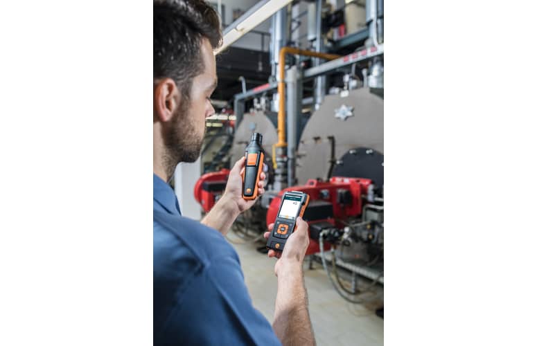 Detection of carbon monoxide boiler rooms with CO probe and testo 440