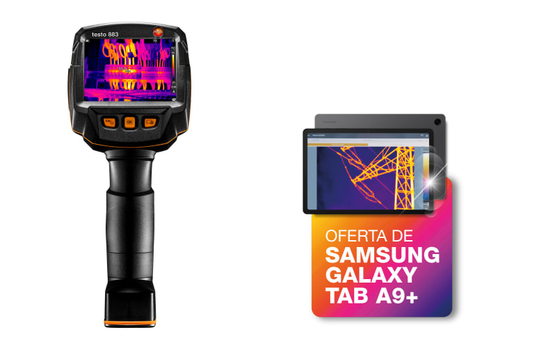 C&acirc;mara termogr&aacute;fica testo 883-1 com oferta tablet gratuita