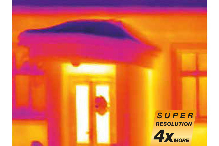 testo SuperResolutionによる建物の赤外線イメージング