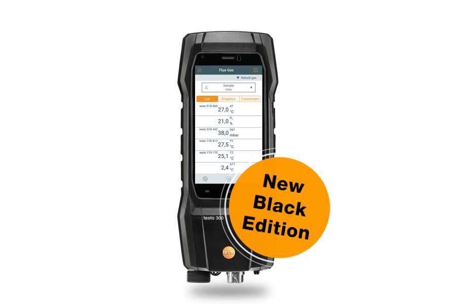 De Testo rookgasanalysers.