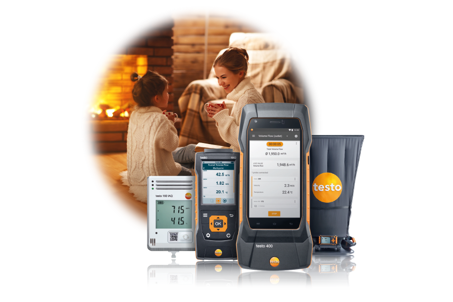 Instrumentos de medición Testo para la calidad del aire interior y el confort
