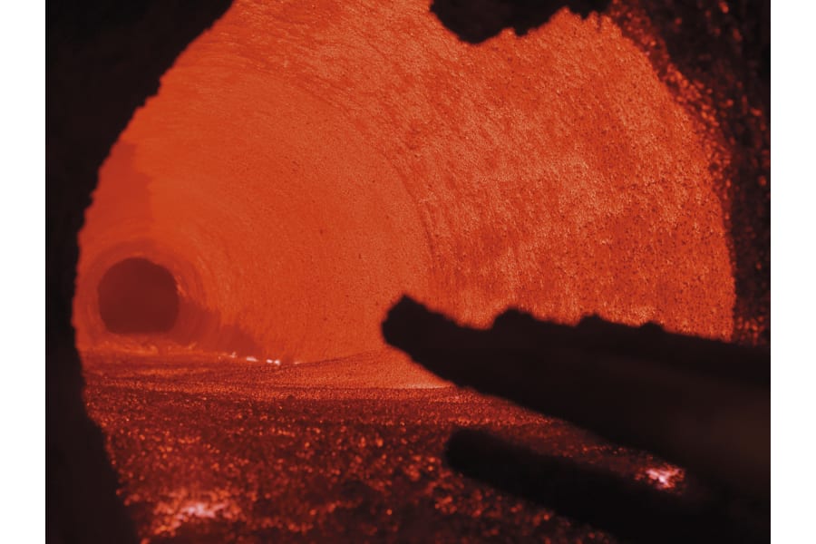 Brick production (calcination process)