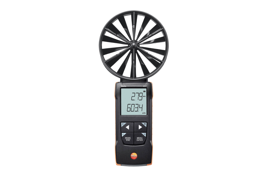 Auslassmessung mit einem Flügelrad-Anemometer