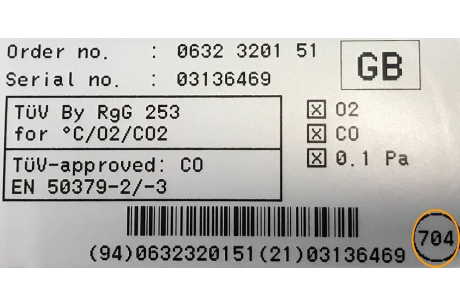 Testo Flue Gas Analyser Label