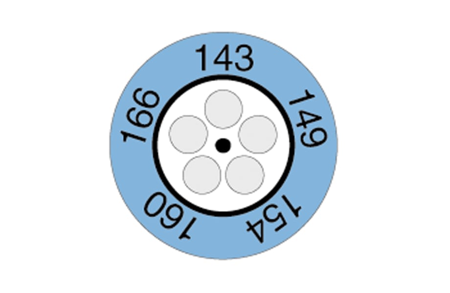 Indicador tipo reloj testoterm de 149 a 166 grados