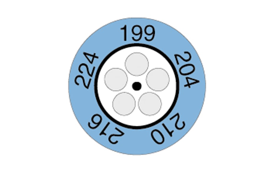 Indicador tipo reloj testoterm de 199 a 224 grados
