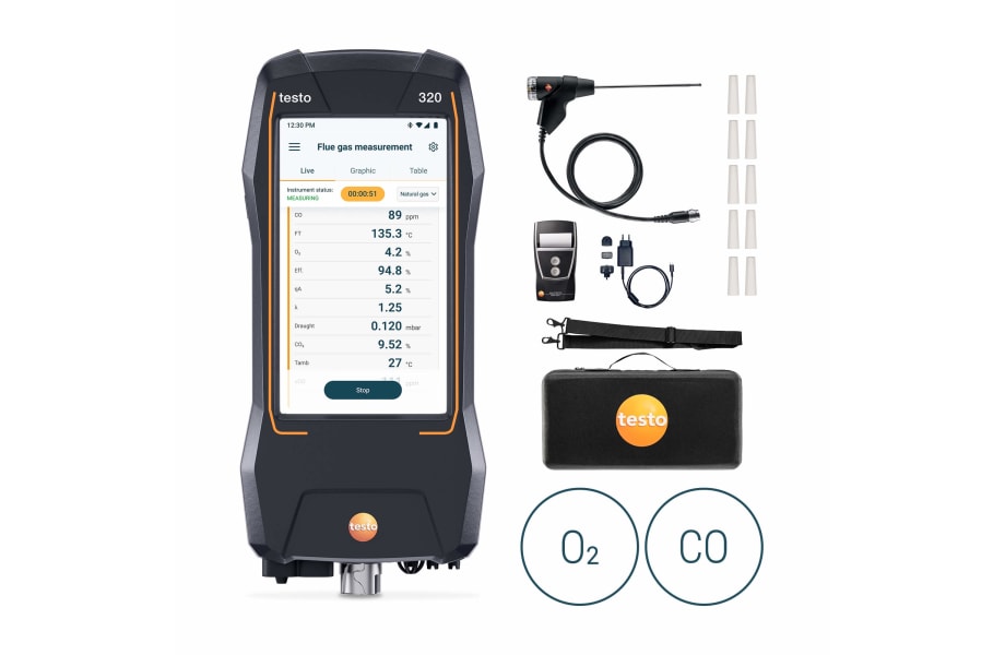 testo 915i with flexible temperature probe (TC type K) and