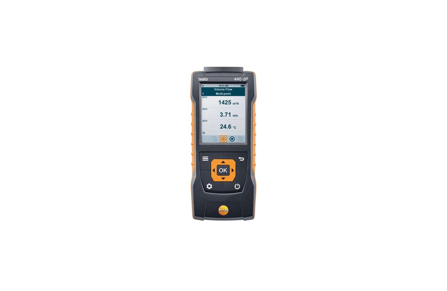 testo 440 dP Air velocity and IAQ measuring instrument including differential pressure sensor
