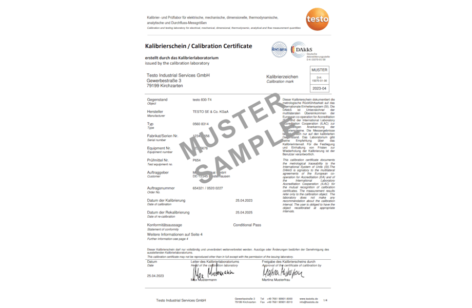 Certificat d'&eacute;talonnage