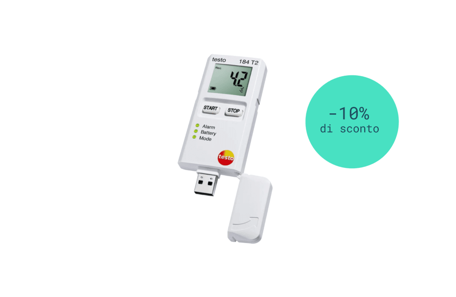 Data logger USB per il monitoraggio durante i trasporti testo 184 T2
