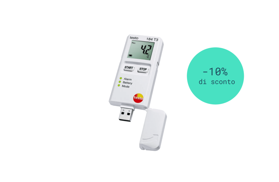 Data logger per temperatura per il monitoraggio dei trasporti testo 184 T3