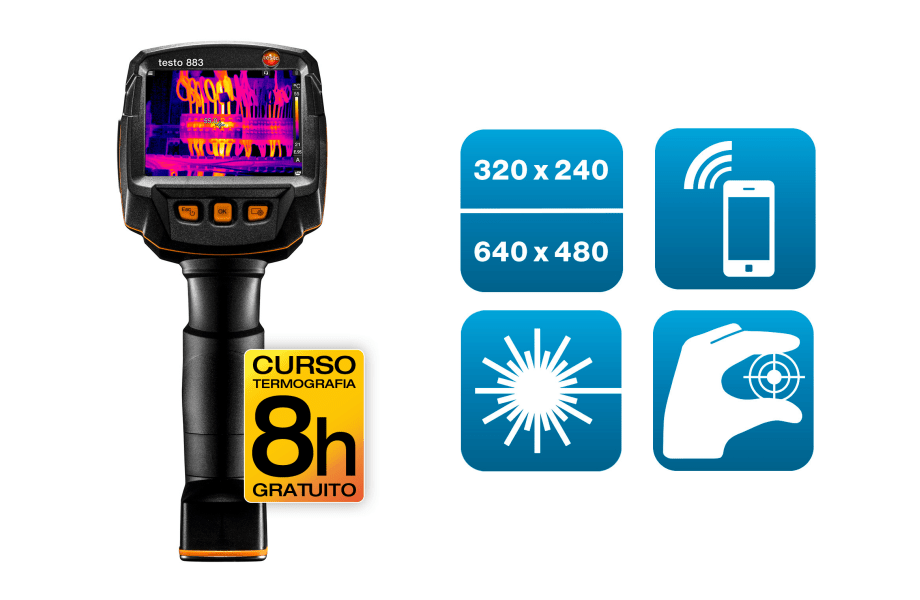 C&acirc;mara termogr&aacute;fica testo 883-1 com curso gratis
