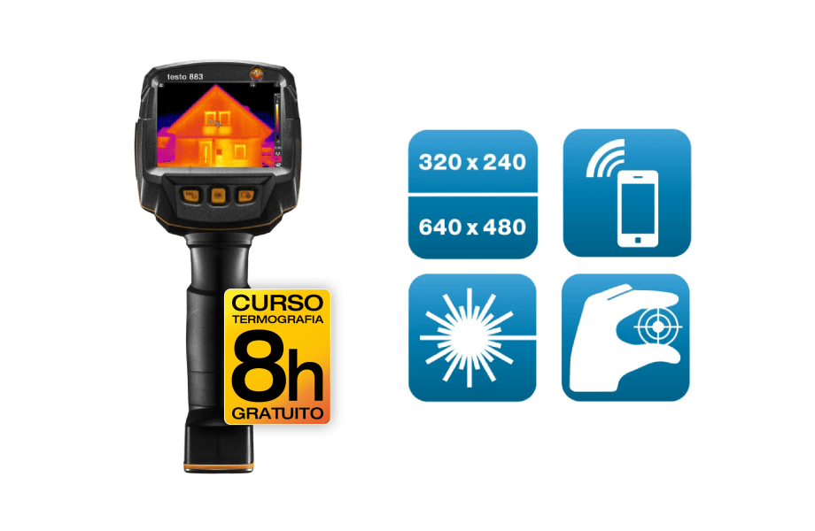 C&acirc;mara termogr&aacute;fica testo 883-2 com curso gratis