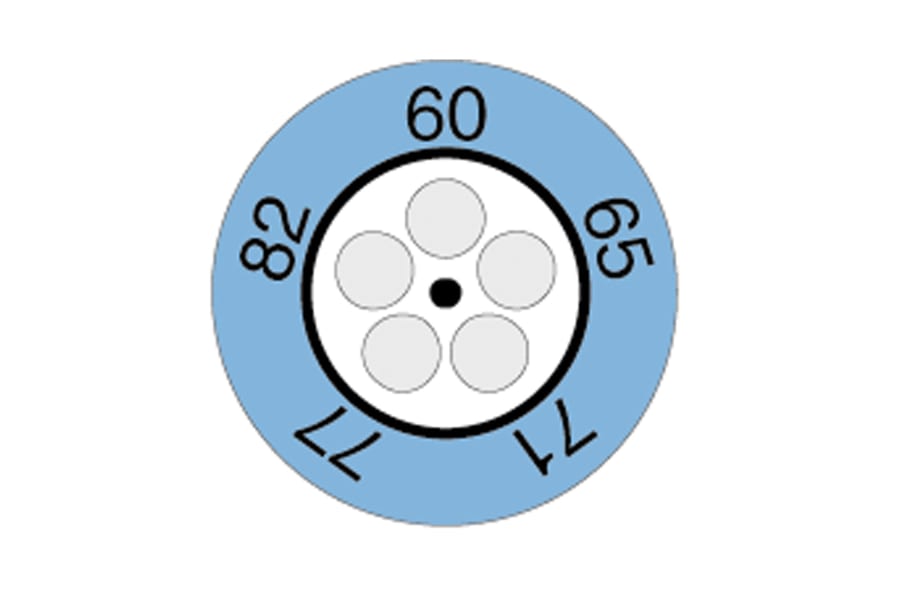 Indicador tipo reloj testoterm de 60 a 82 grados