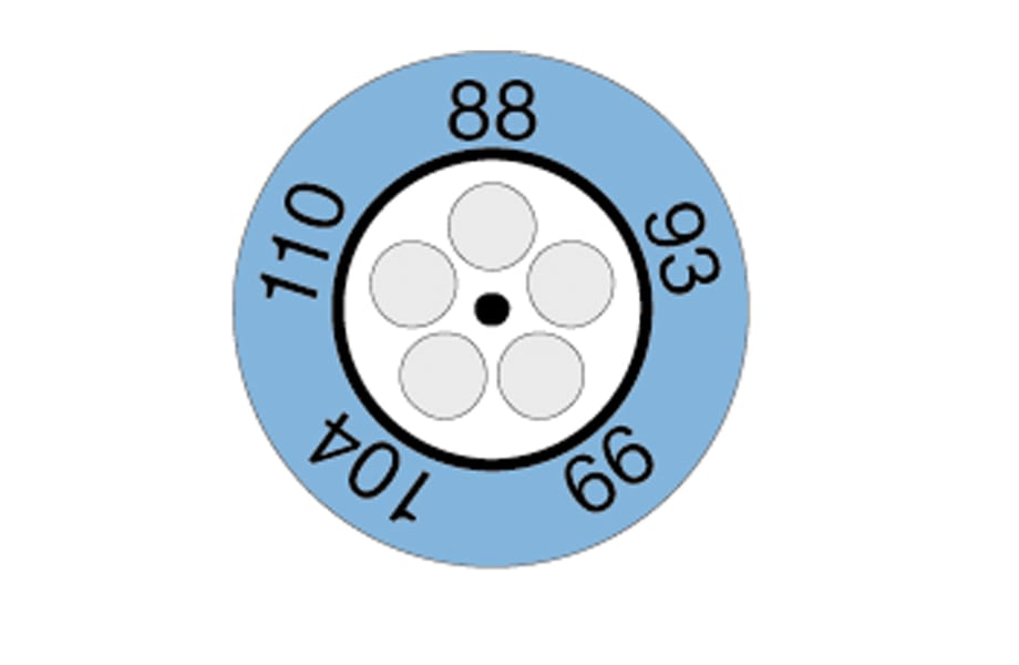 Indicador tipo reloj testoterm de 88 a 110 grados