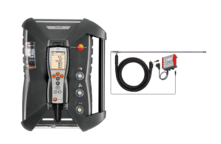 Analizador de combusti&oacute;n testo 350 con sonda industrial con manguera calentada