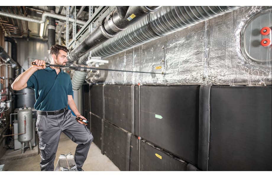 Medici&oacute;n de caudal  volum&eacute;trico en scanales de ventilaci&oacute;n con sonda de hilo caliente  y testo 440
