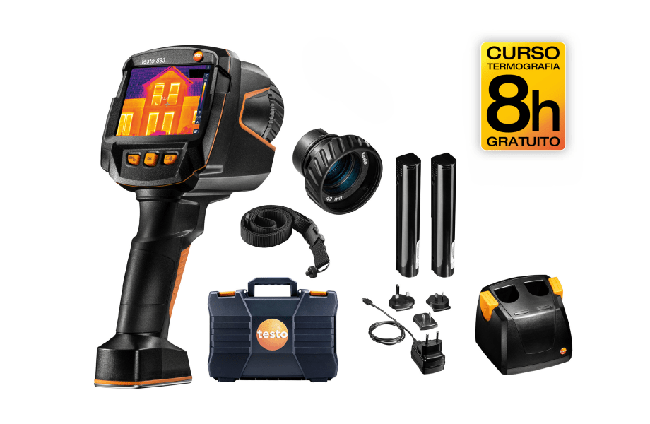 Kit c&acirc;mara termogr&aacute;fica testo 883-2 com curso gratis