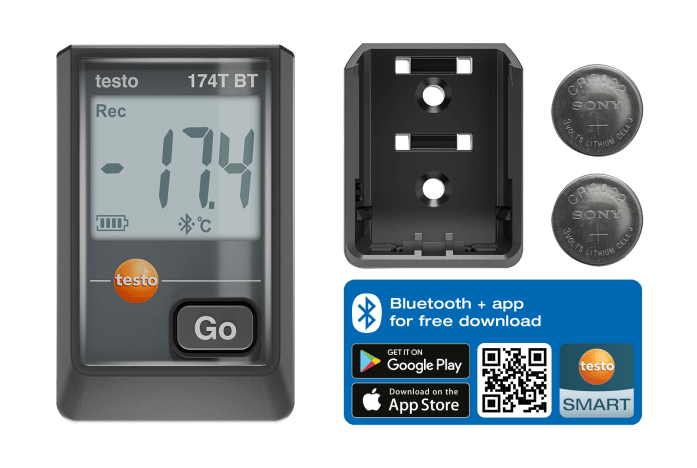 Mini data logger for temperature with Bluetooth and app