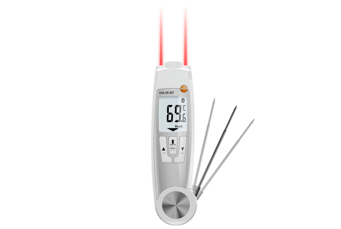 赤外線/中心温度計 testo 104-IR testo 104-IR BT – Infrared penetration thermometer with app