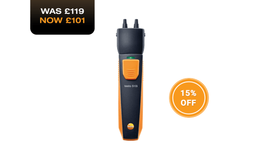 testo 510i differential pressure measuring instrument with smartphone operation