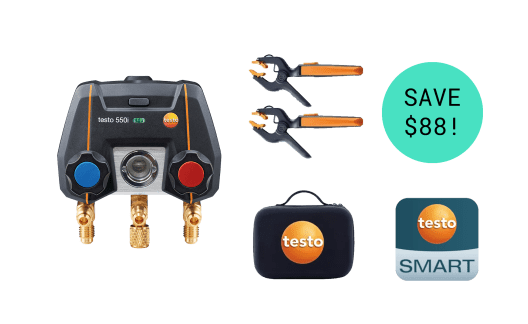 Testo 550 デジタルマニホールド Bluetooth testo 550i Smart Kit – App-controlled digital manifold with