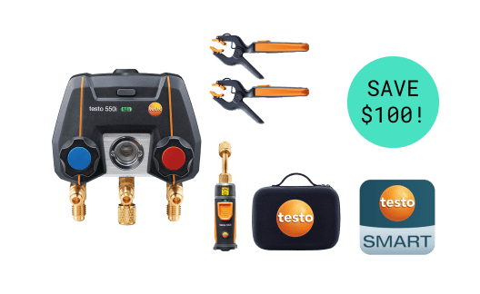 testo 550i Smart Kit – App-controlled digital manifold with